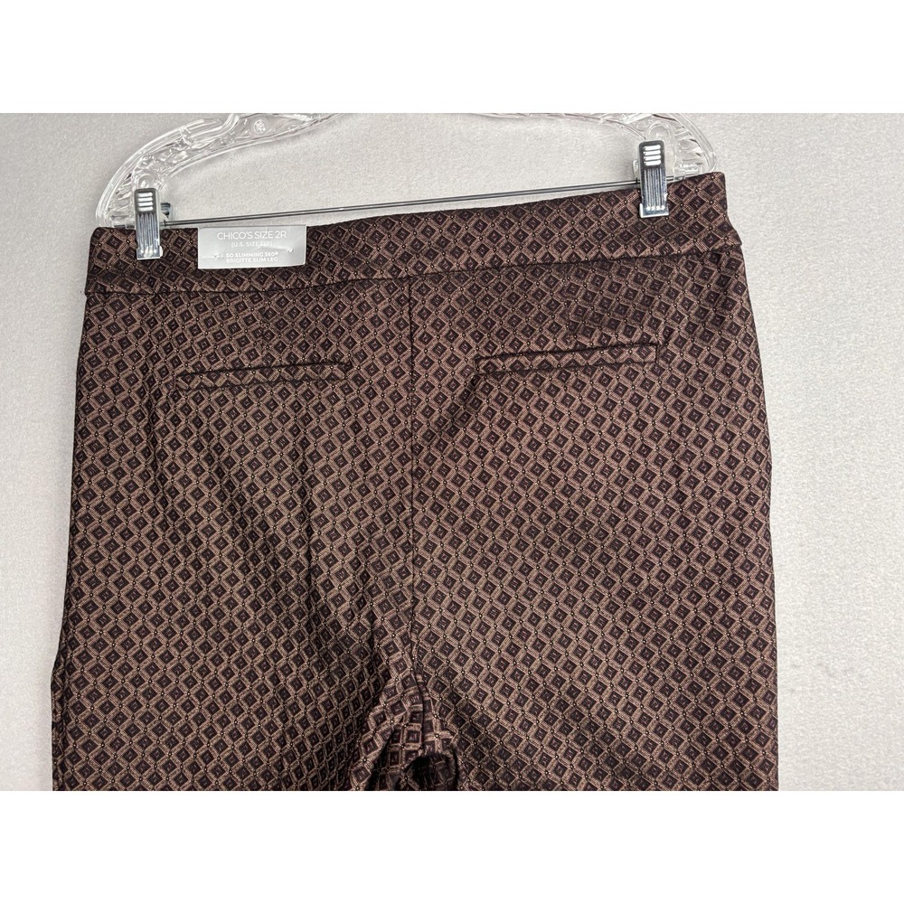 Chicos Pants Womens 2R So Slimming Brigitte 360 Ankle Slim Leg Geo Pattern - Picture 16 of 16